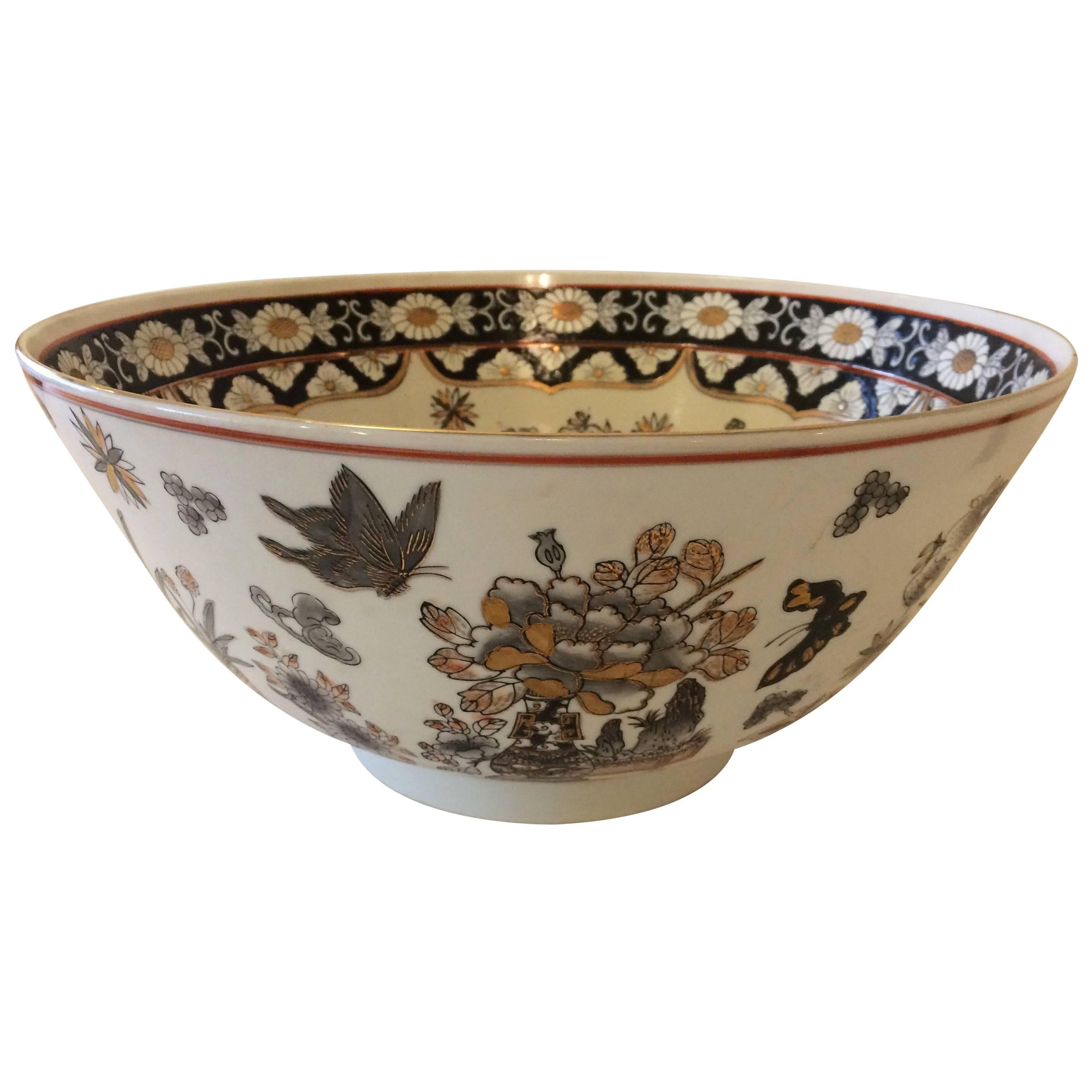 Magnificent Large Chinese Porcelain Center Bowl or Punch Bowl