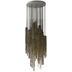 1970s Mazzega Murano Glass Pendants Chandelier