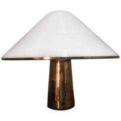 Italian Brass and Plexiglass Table Lamp by Harvey Guzzini, 1970s