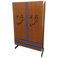 Vintage Italian Hand Decorated Wardrobe by Stenio Villani Factory from 1960s