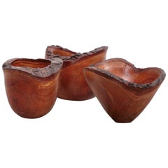 Three Turned Wood Bowls by German Craftsmen Eckart Mohlenbeck in Cherry