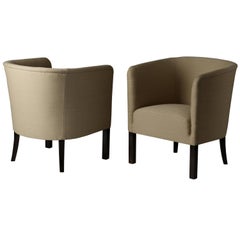 Axel Einar Hjorth Typenco Club Chairs in Beige Fabric by Nordiska Kompaniet 1932