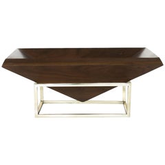 Pirâmide Reclaimed Wood and Brass Centerpiece by O Formigueiro