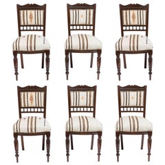 Set of Six Vintage Dining Chairs in Turkish Rug