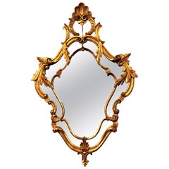 Wonderfully Carved Shell and Leaf Design Italian Mirror