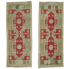 Pair of Vintage Turkish Yastik Rugs