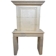 17th Century Louis XVI Limestone Mantel with Trumeau