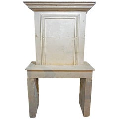 17th Century Louis XVI Limestone Mantel with Trumeau 