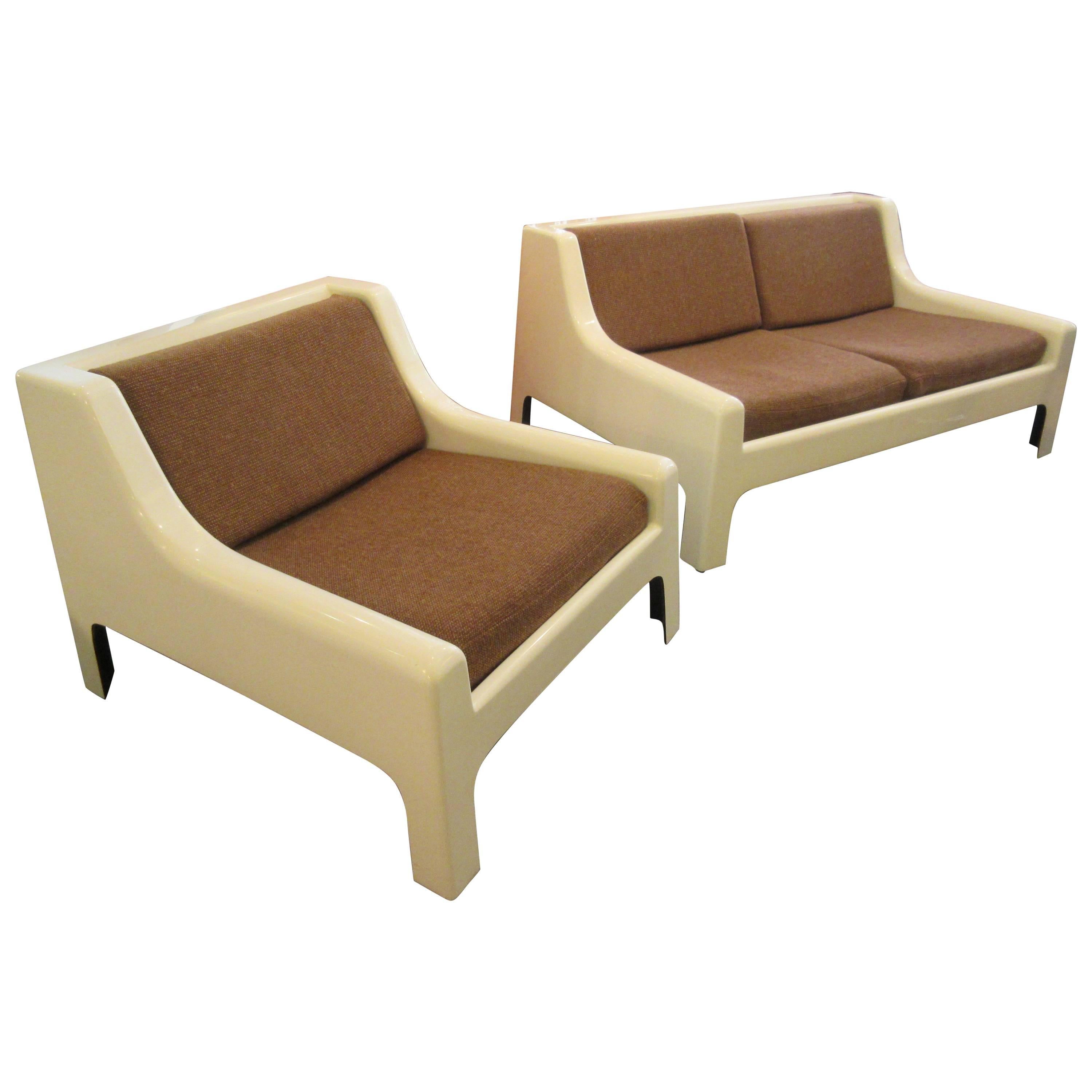 Cappellini 1960s Fiberglass Sofa and Chair