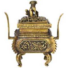 Brass Incense Burner with Foo Dog