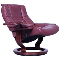 Ekornes Stressless Mayfair Armchair Red Leather Modern Recliner Chair Designer
