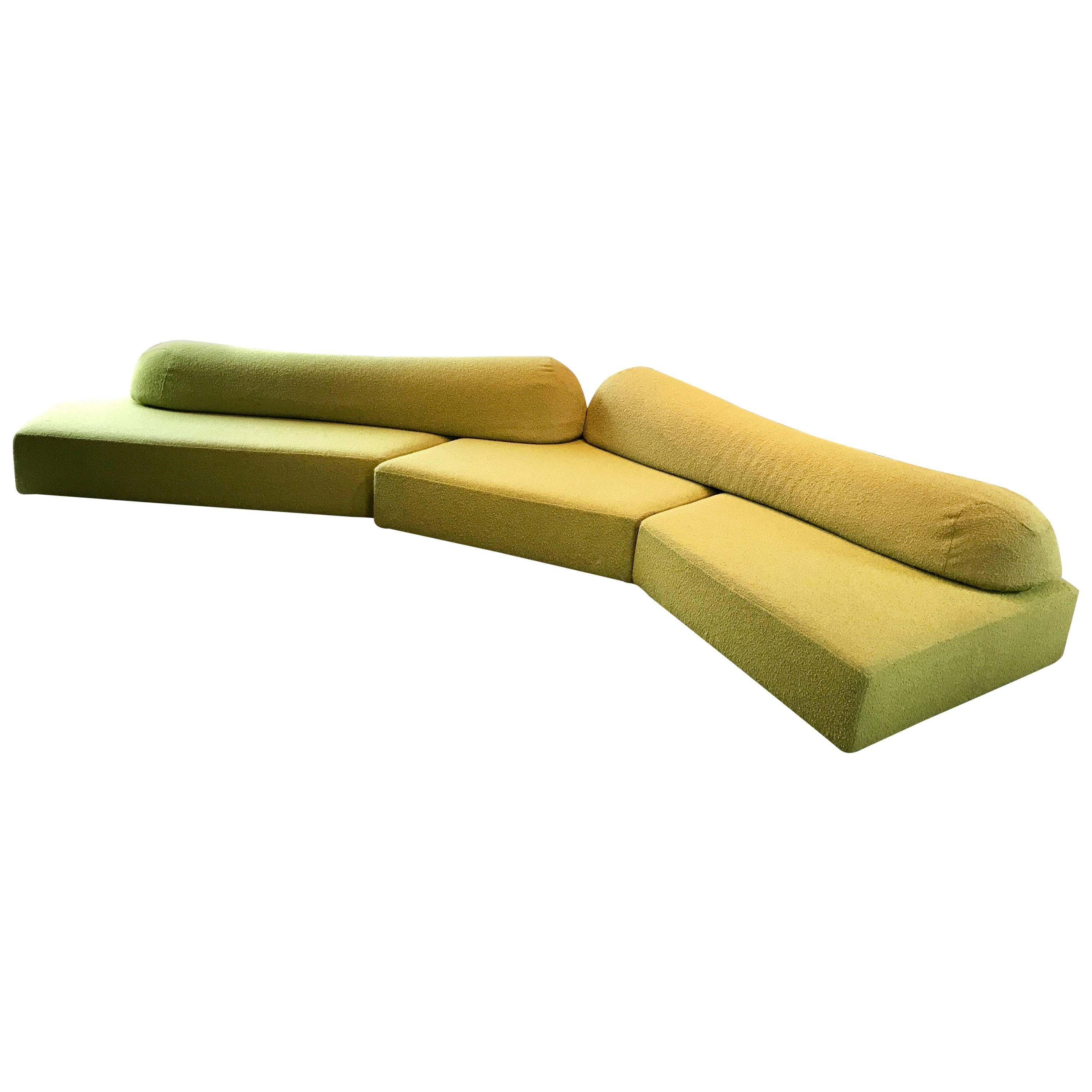 Modular Green Sectional Sofa "On The Rocks" by Francesco Binfare for Edra, Italy