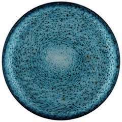 Hadeland, Norway blue art glass dish, 1950s. 