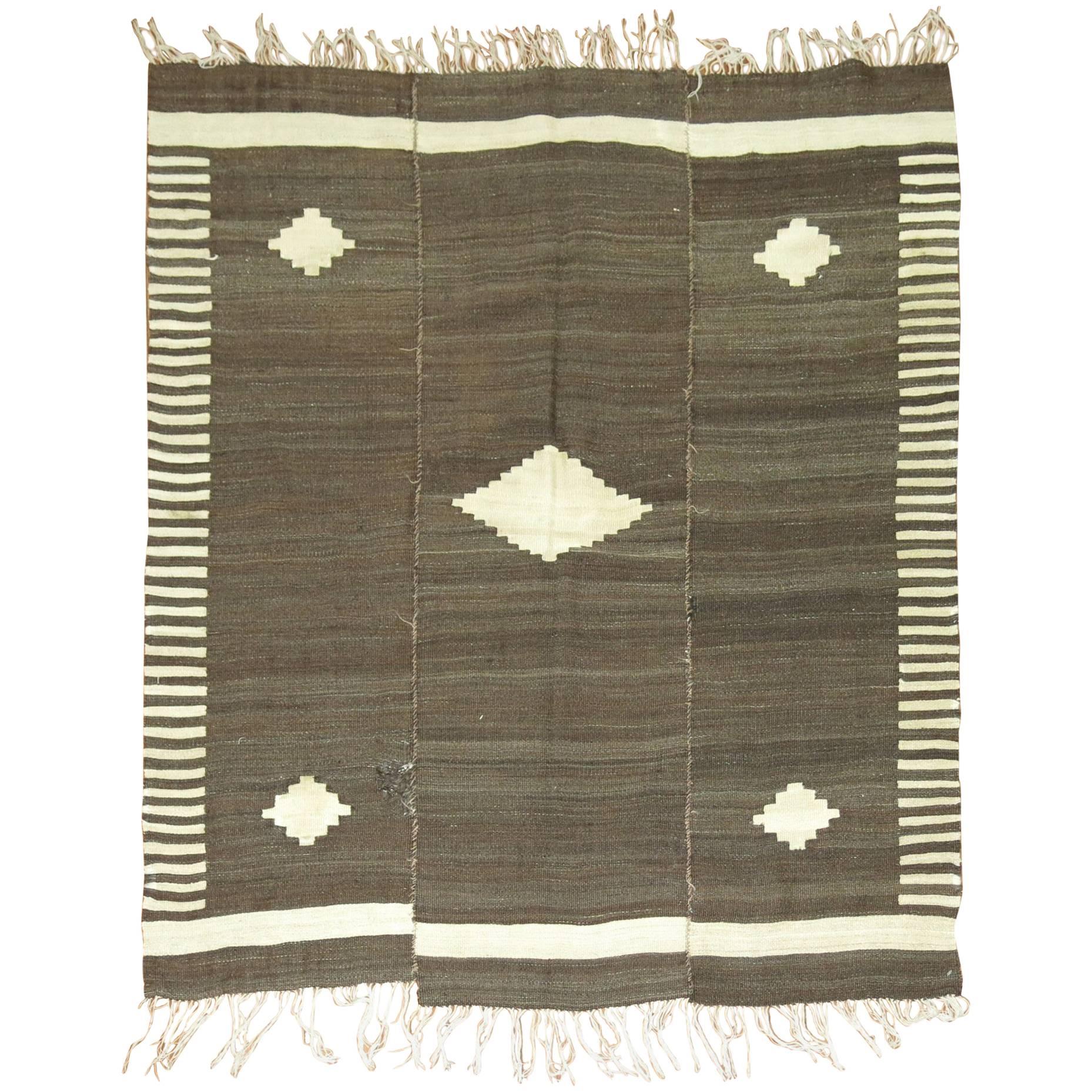 Paneled Turkish Kilim Decorative Rug