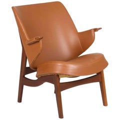 Danish Mid-Century Modern Sculpted Teak Arm Chair by Poul Jessen for Viby J.