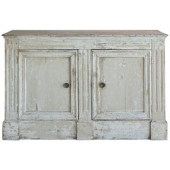White Washed Antique Sideboard: 1890