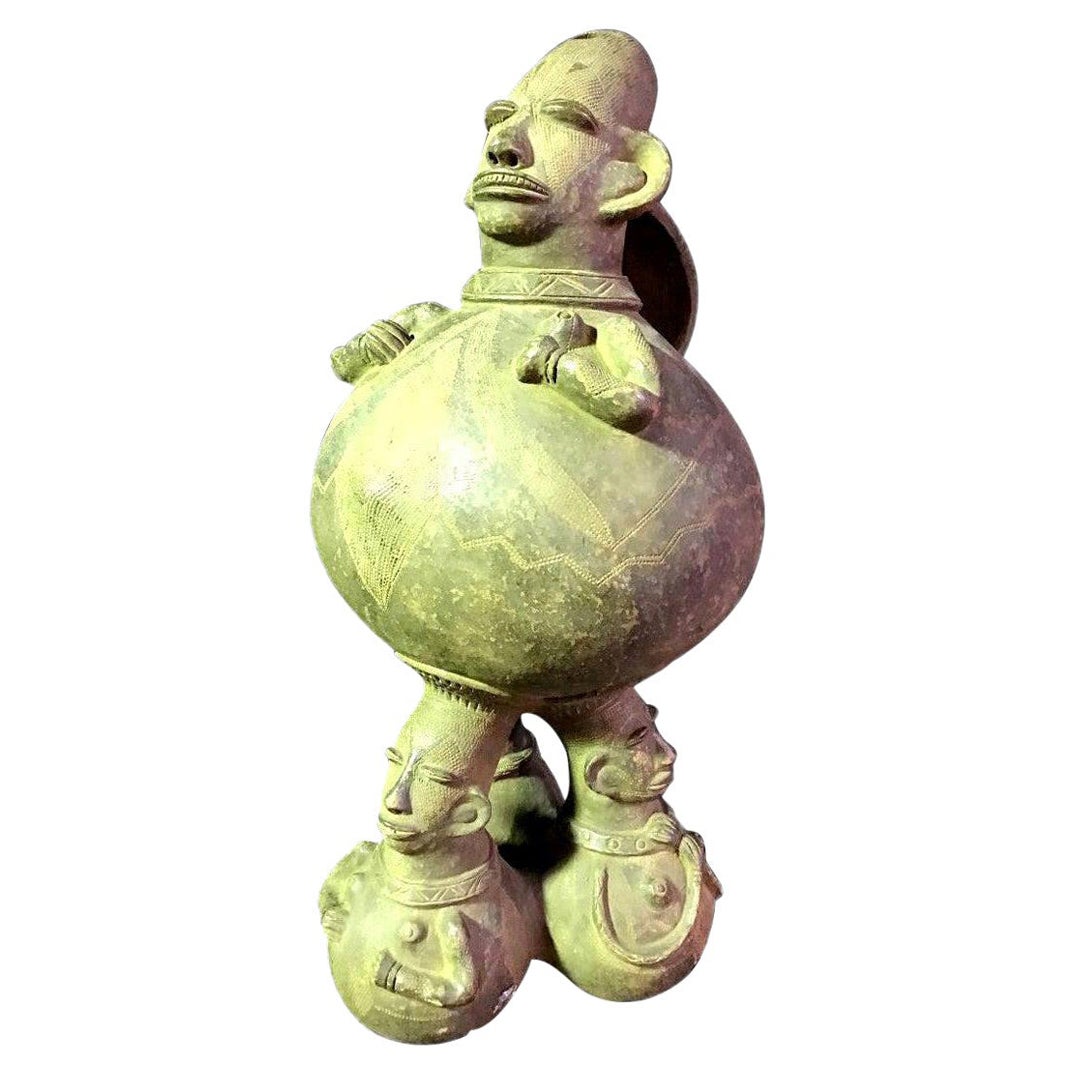 Large Figurative African Mangbetu Anthropomorphic Vessel / Jar