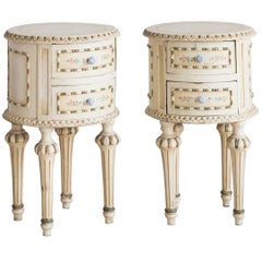 Pair of Vintage Painted Nightstands: 1940