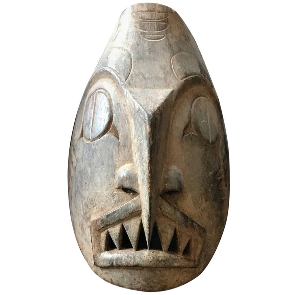 Pacific Northwest Coast "Haida" Carved Dogfish Mask