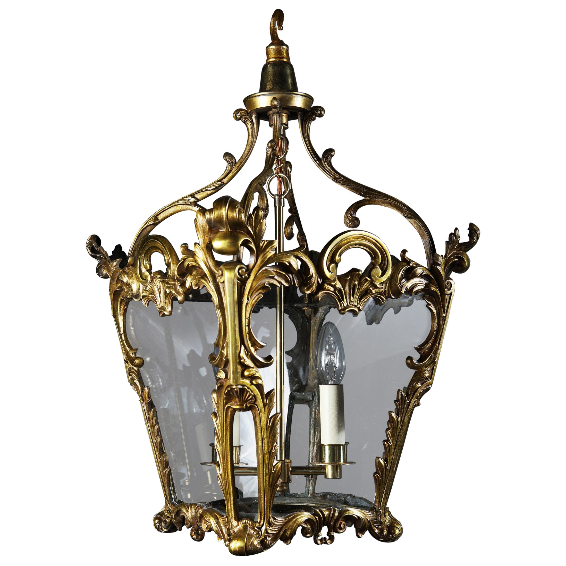 American 19th Century Bronze Lantern, Attributed to Hooper & Co. Boston For Sale