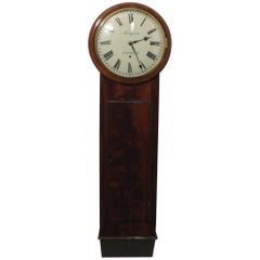 English George IV Figured Mahogany Norfolk Timepiece Wall Clock