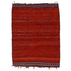 Rare tapis tribal minimaliste ancien d'Asie centrale