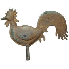 Antique 18th Century Copper and Brass Weathercock or Weathervane