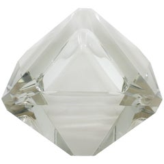 Vintage French, 1940s Art Deco Baccarat Faceted Heavy Crystal Triangular Ashtray