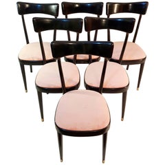 Six Midcentury Dining Chairs in the Manner of Ico Parisi Italy