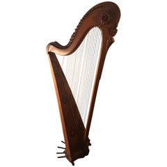 French Louis XVI Single Action Harp Late 18th Century 