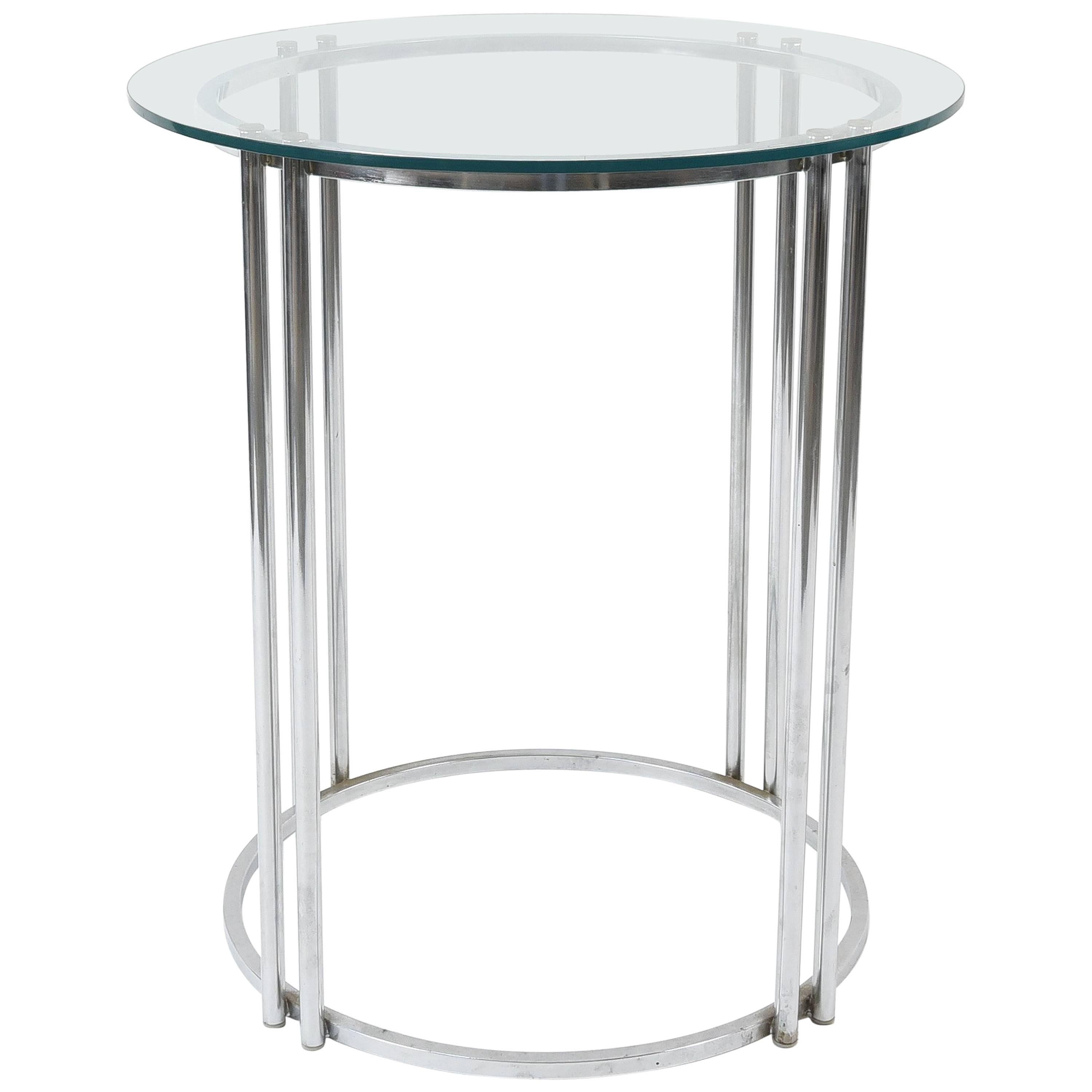 Chromed Steel and Glass Cocktail or display table