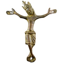 Used Christ. Partially gilt copper. Limoges, France, ca. beginning 13th century.
