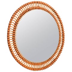 Italian Riviera Bamboo Wall Mirror, 1950s