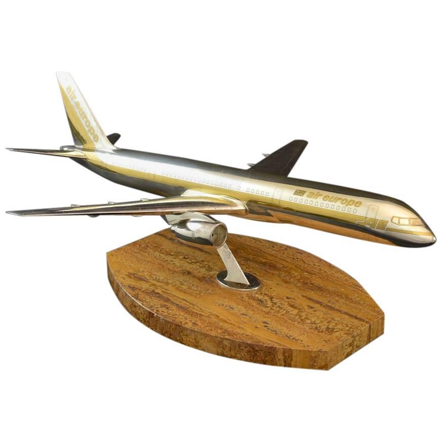Scale Model Sterling Silver Boeing 757-200 Jet Aircraft by Garrard and Co c1984