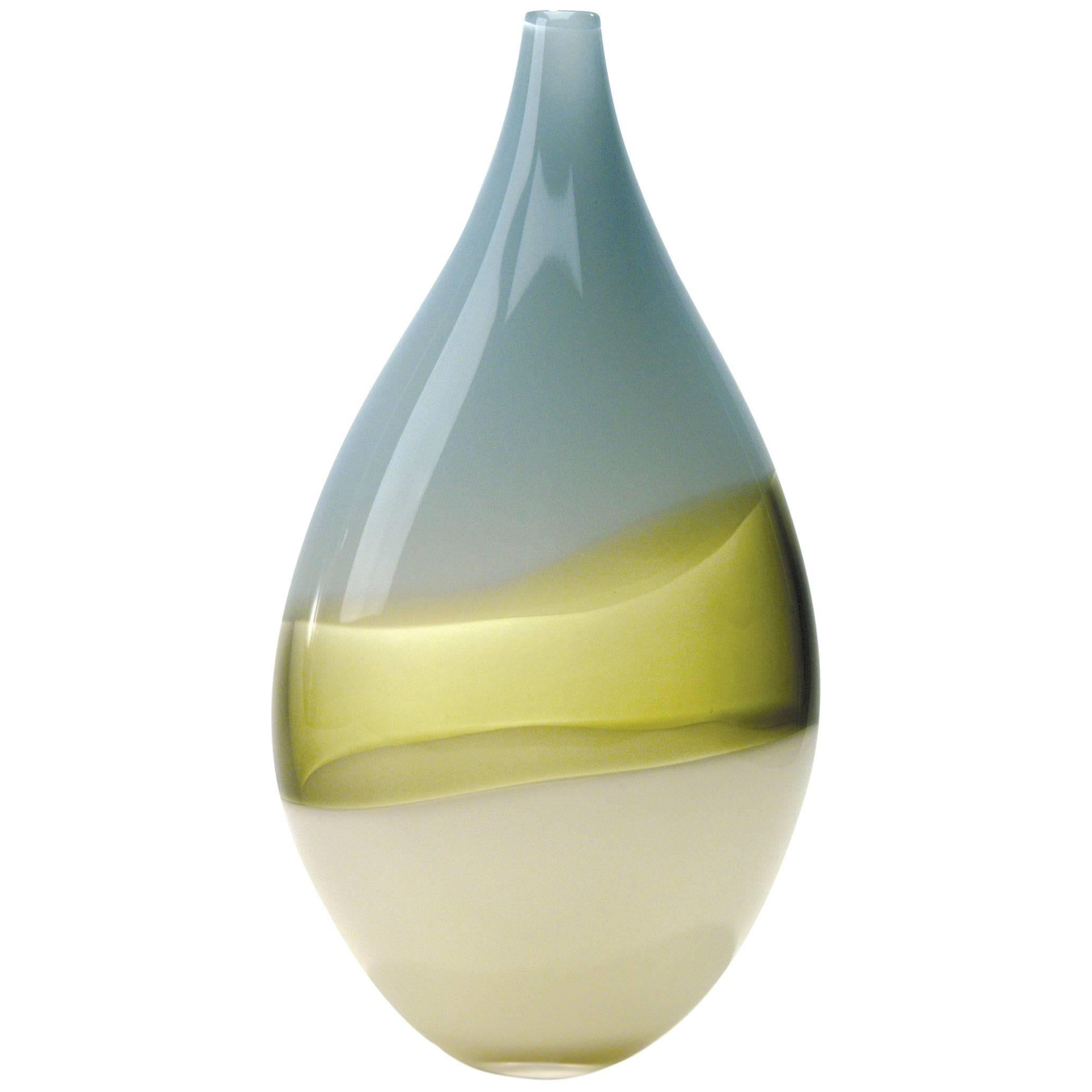 Bronze Grey Teardrop Murano Inspired Glass Vase by Designer Caleb Siemon