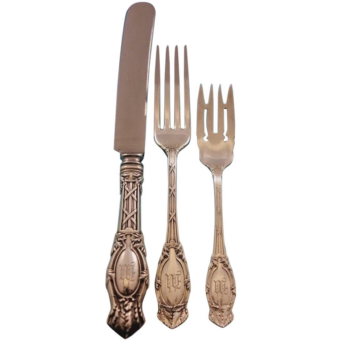 Abbottsford by International Sterling Silver Flatware Set Service Dinner M Mono