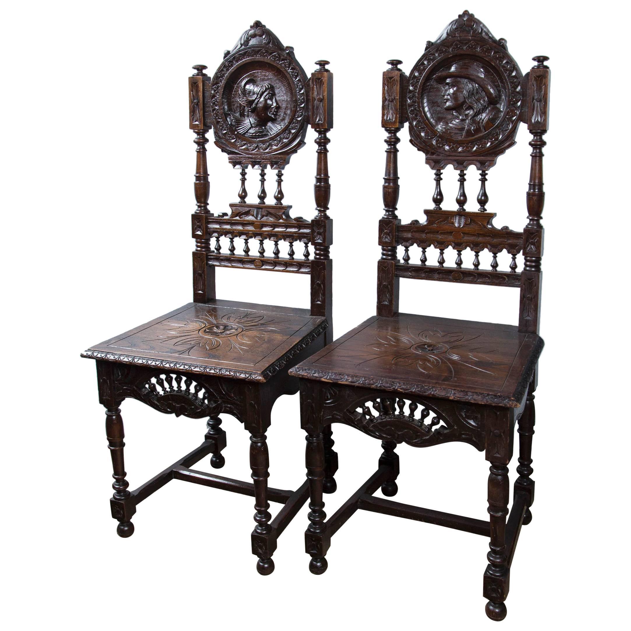 Pair of Gothic Style Side Chairs