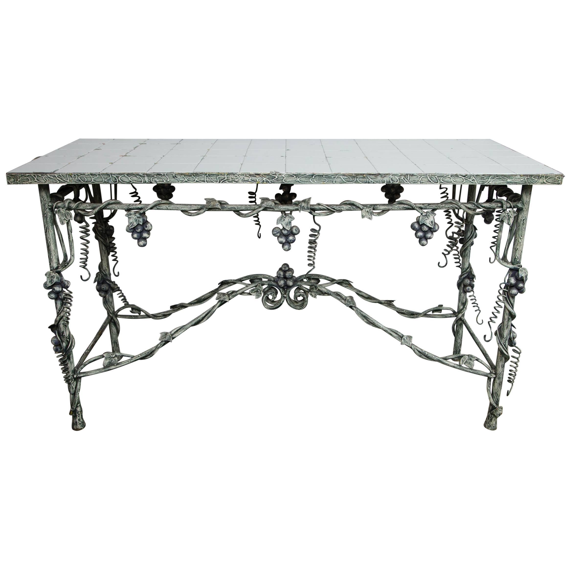 Painted Wrought Iron Table