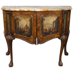 19th Century Painted Italian Marble  Top  Commode