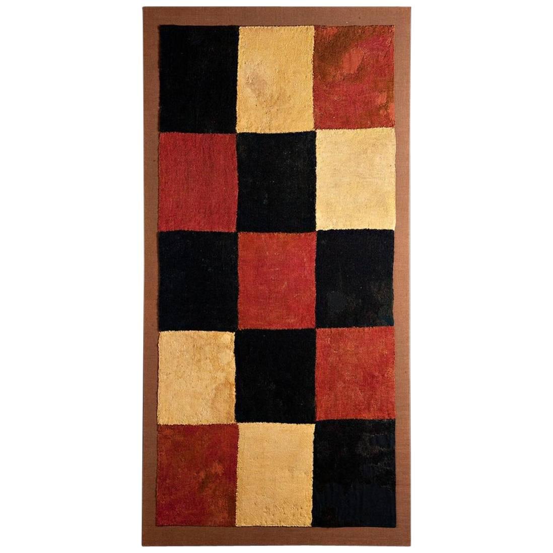 Abstract Geometric Checkerboard Pre-Columbian Early Nazca Textile - 100-300 AD