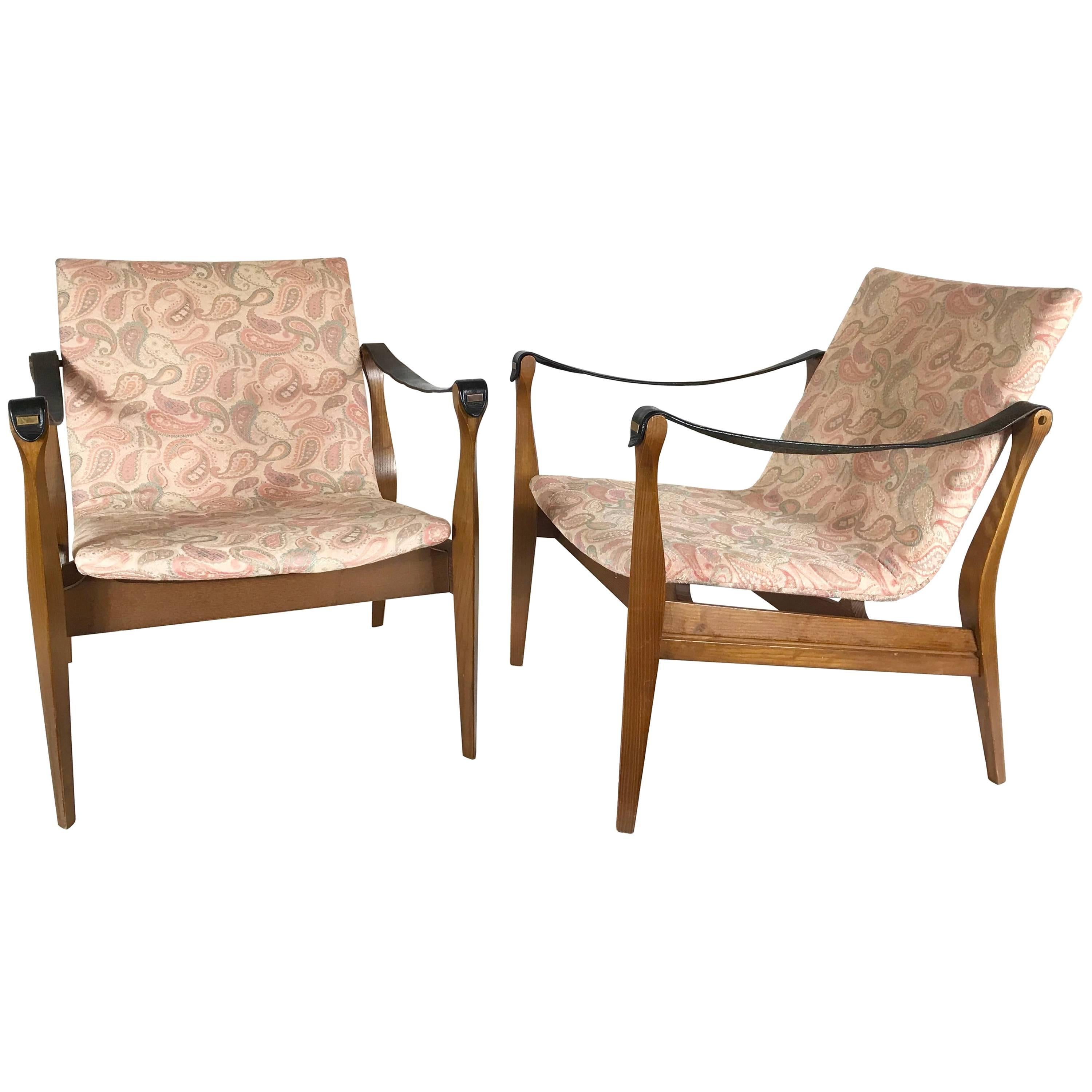 Midcentury Fritz Hansen Safari Chairs by Karen & Ebbe Clemmensen, 1960s, Denmark