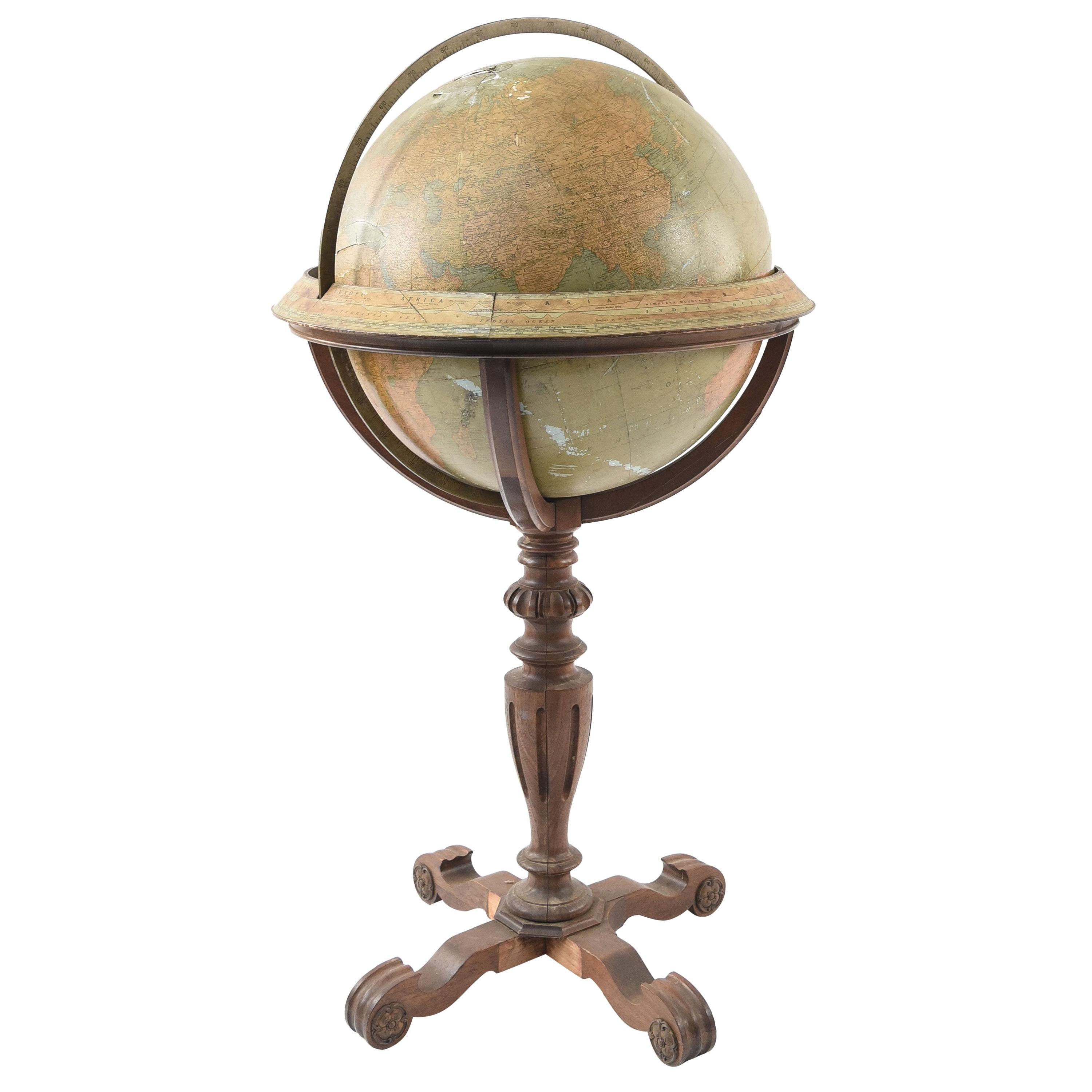Rand McNally & Co. Terrestrial Globe on Stand, circa 1920