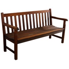 Vintage Windsor Natural Teak Outdoor Three-Seat Bench