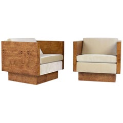 Pair of Milo Baughman for Thayer Coggin Cube Lounge Chairs