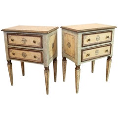 Pair of  Small Hand-Painted Nightstand