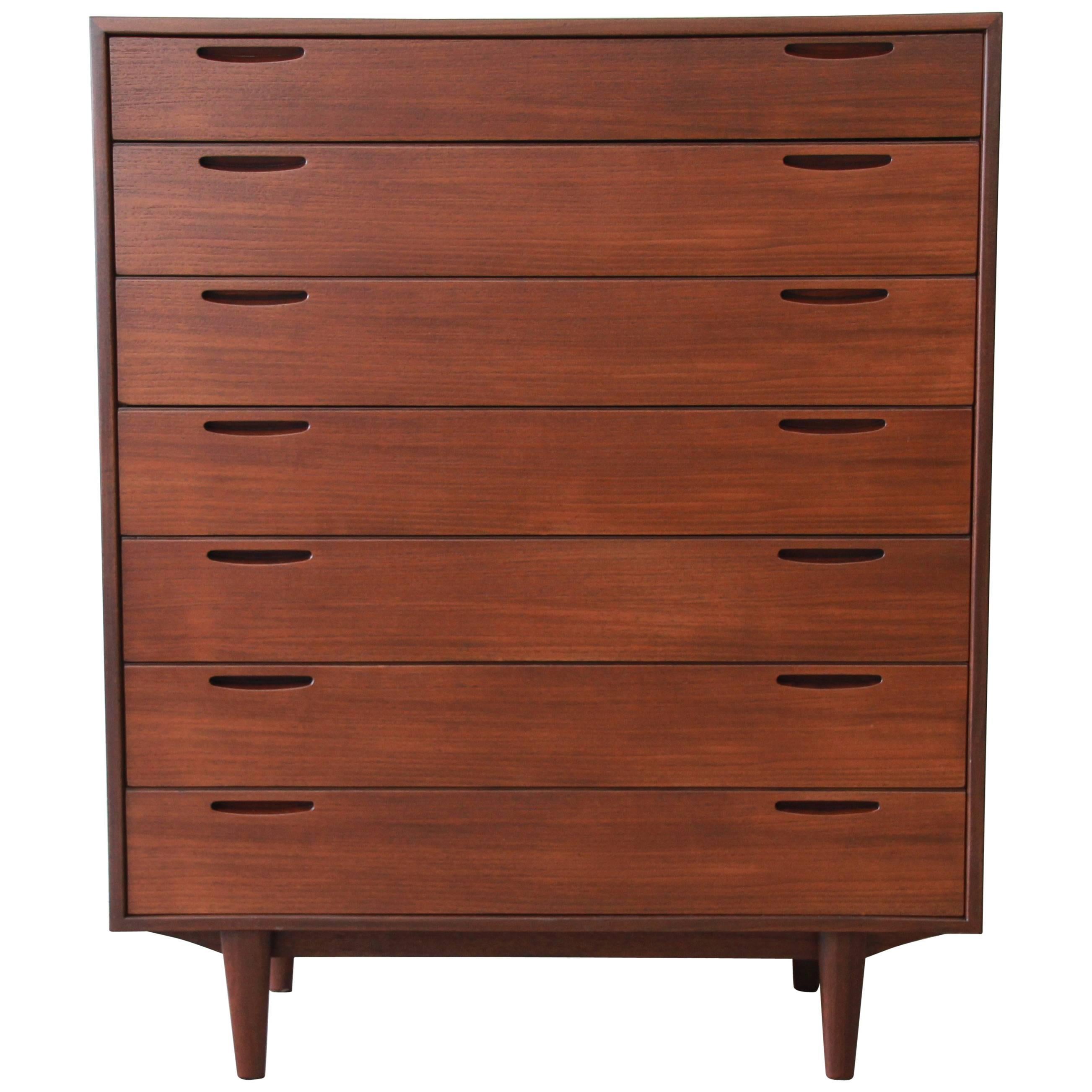 Ib Kofod Larsen for J. Clausen Brande Møbelfabrik Danish Teak Highboy Dresser