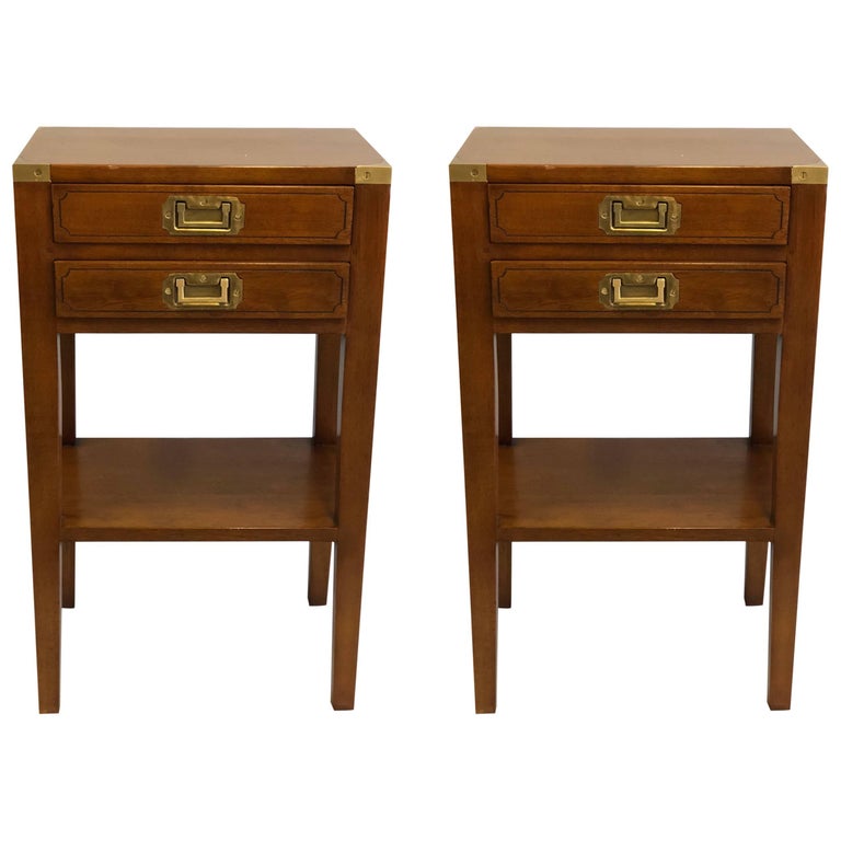 Pair French Mid Century Modern Style Marine Nightstands End Tables Pair French Mid Century Modern Style Marine Nightstands End Tables For