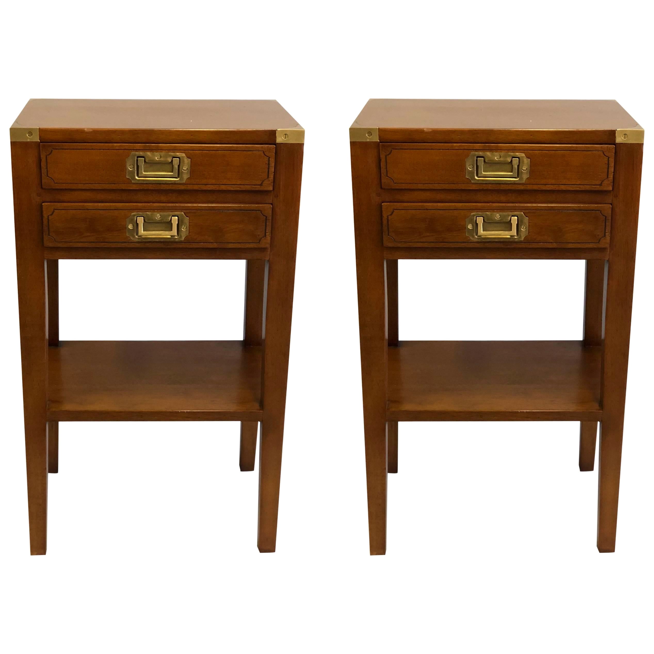 Pair French Mid-Century Modern Style Marine Nightstands / End Tables