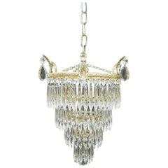 Italian Art Deco Four Tier Glass Chandelier