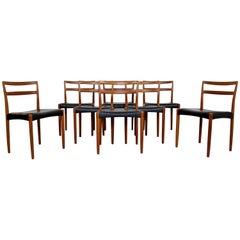 Mid-Century Modern Set of Eight Teak Dining Chairs by Illums Bolighus, Danish